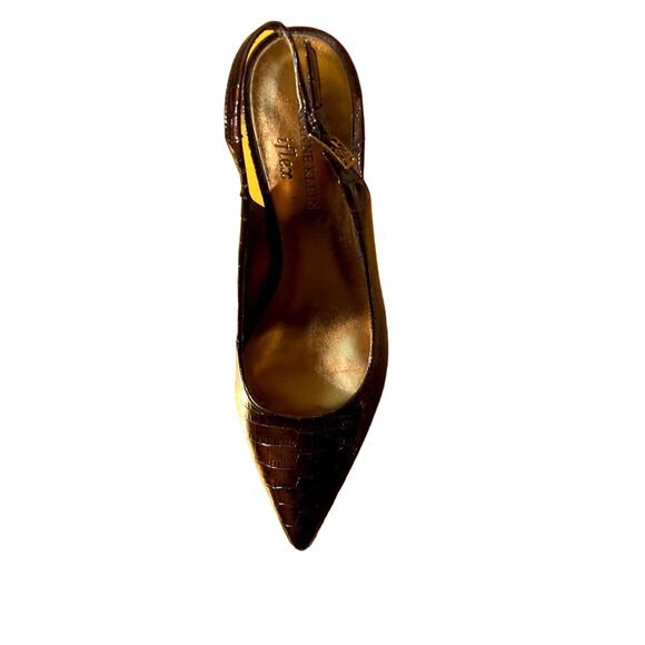 Anne Klein Brown Patent Animal Print Shoe. 7M - Picture 5 of 7